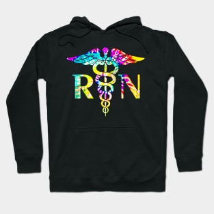 Lovely RN Registered Nurse Tie Dye Hoodie